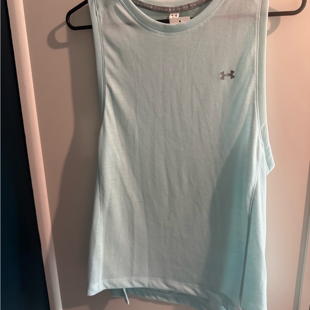 Under Armour Green and Blue Muscle Tee